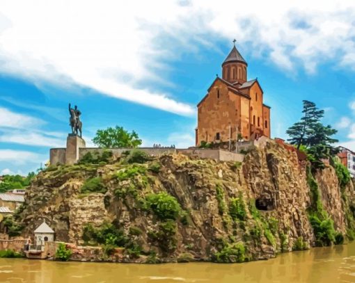 Tbilisi Metekhi St Virgin Church paint by numbers