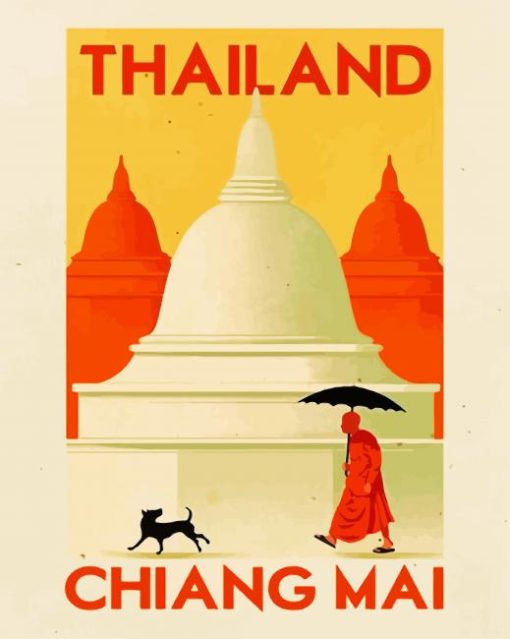 Thailand Asia Poster Art paint by numbers