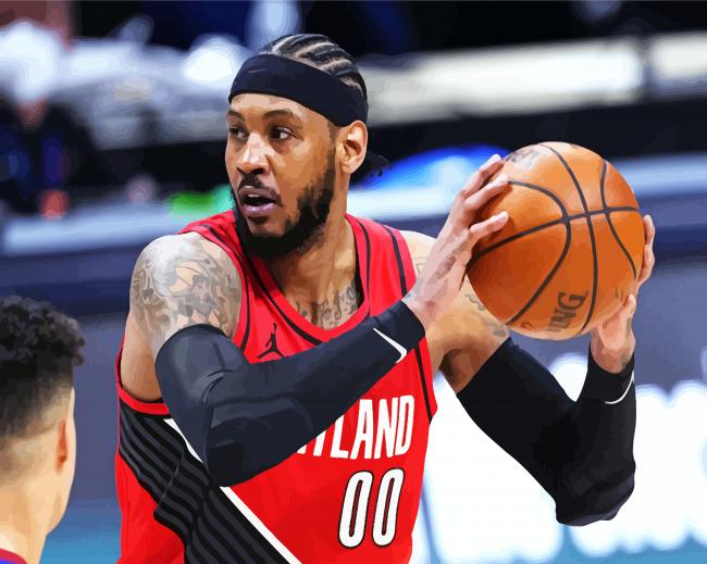 The Basketball Player Carmelo Anthony paint by number