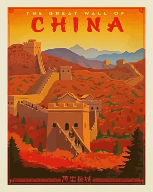 The Great Wall China Poster paint by numbers