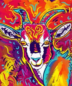 Abstract Trippy Goat paint by numbers