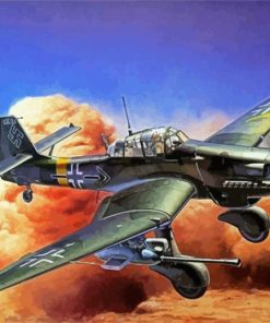 War Stuka Plane paint by numbers