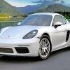 Aesthetic White Cayman Porsche paint by numbers