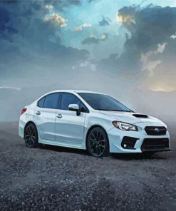 White Subaru WRX Car paint by numbers