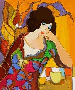 Woman And Cup Of Coffee By Terkay paint by numbers