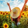 Woman Enjoying Sunflowers paint by numbers