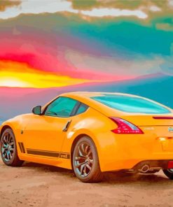 Yellow Coupe Car Nissan paint by numbers