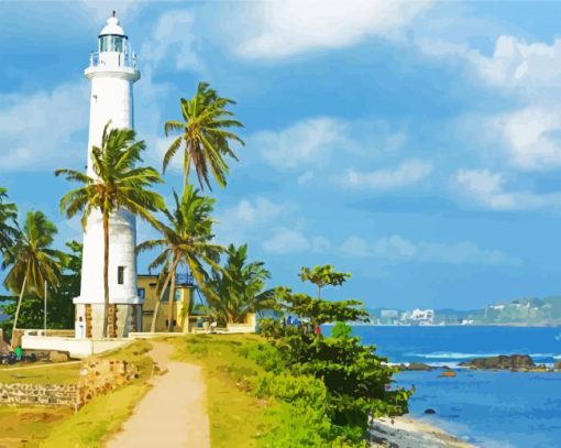 Galle Dutch Fort Lighthouse Sri Lanka paint by numbers