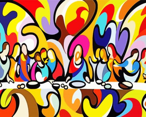 Abstract Last Supper paint by numbers