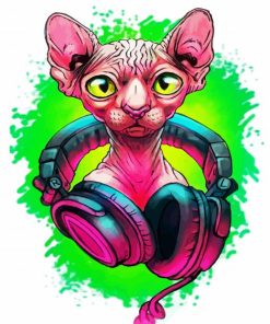 Musical Sphynx Cat paint by numbers