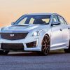 White CTS V CAR paint by number