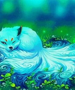 Adorable Blue Fox paint by numbers