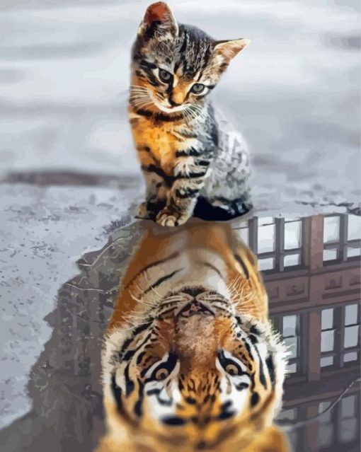Cat Reflection paint by numbers