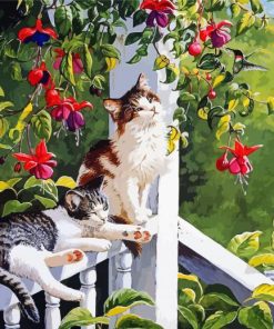 Cats And Hummingbird paint by numbers