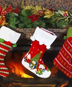 Decoration Christmas Stockings paint by numbers