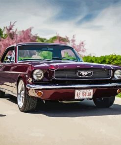 Red 66 Ford Mustang paint by numbers