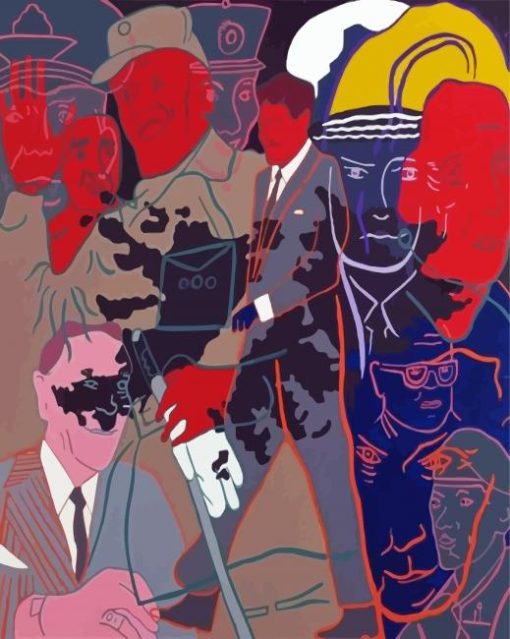 Abstract Falklands War paint by numbers