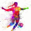 Abstract Girl Playing Soccer paint by numbers