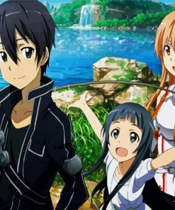 Asuna And Sao Kirito And Yui paint by numbers