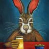 Big Eared Bunny Drinking Art paint by numbers