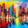 Colorful Abstract Buildings paint by numbers