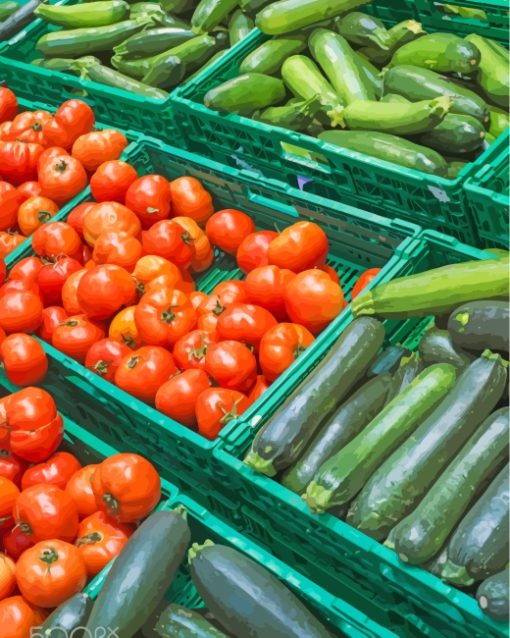 Fresh Vegetables Farmers Market paint by numbers