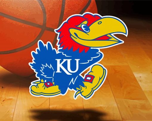 Kansas Jayhawks Basketball Team Logo paint by numbers