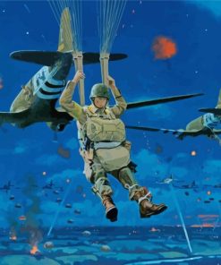 Paratroopers War Art paint by numbers