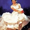 Pin Up Girl In White Dress paint by numbers