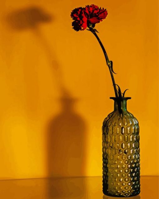 Red Flower In Bottle paint by numbers