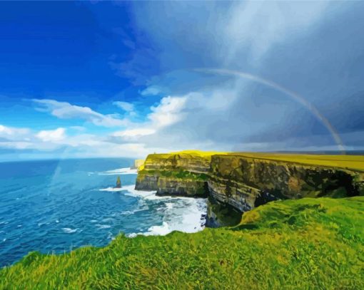 Sea Cliffs Rainbow paint by numbers