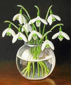 Snow Drops In Glass Bowl paint by numbers