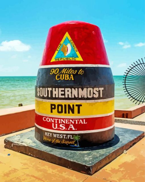 Southernmost Point Of The Continental USA paint by numbers