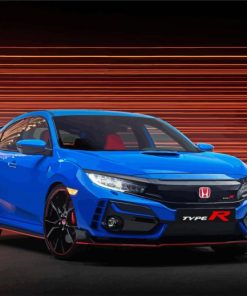 Blue Honda Civic paint by numbers