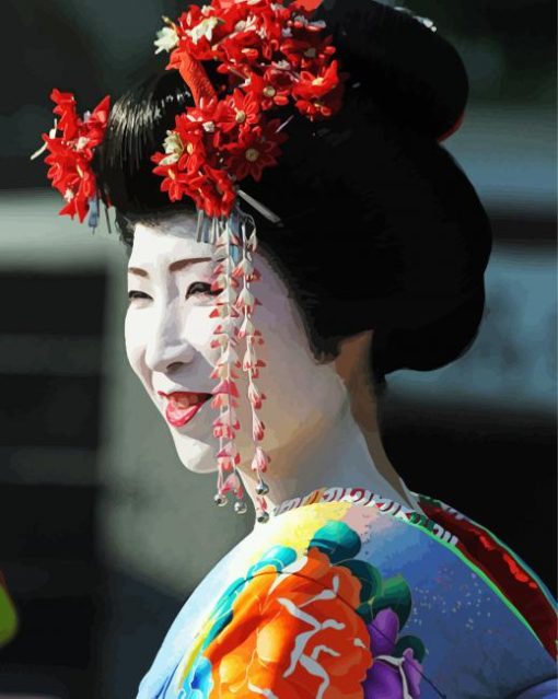 japanese Woman paint by numbers