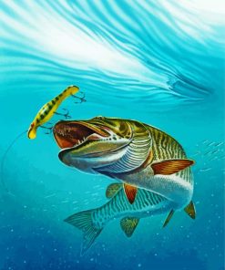 Muskie Fish Underwater paint by numbers