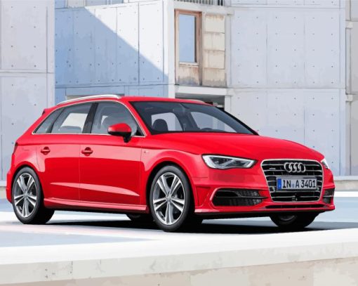 Audi A3 Red Car paint by numbers