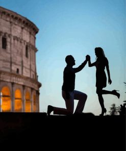 Couple At Roman Colosseum Rome Italy paint by numbers