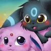 Cute Umbreon And Espeon paint by numbers