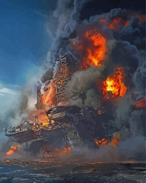 Deepwater Horizon In Ocean Art paint by numbers