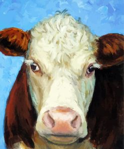 Hereford Cow Art paint by numbers