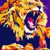 Lion Roaring Pop Art paint by numbers