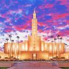 Los Angeles Temple Sunset paint by numbers