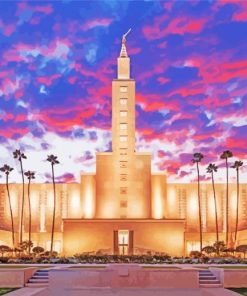 Los Angeles Temple Sunset paint by numbers