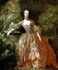 Madame De Pompadour Portrait By Francois Boucher paint by numbers