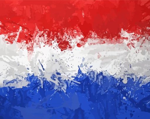 Netherlands Flag Art paint by numbers