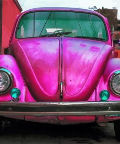 Old Purple Volkswagen Beetle paint by numbers