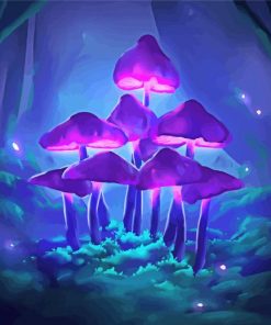 Purple Mushroom Light paint by numbers