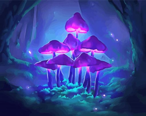 Purple Mushroom Light paint by numbers