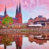 Uppsala Cathedral At Sunset paint by numbers